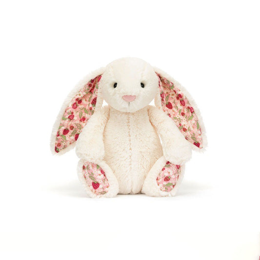 Floral-Eared Bunny Plush Toy – Soft & Elegant Stuffed Animal