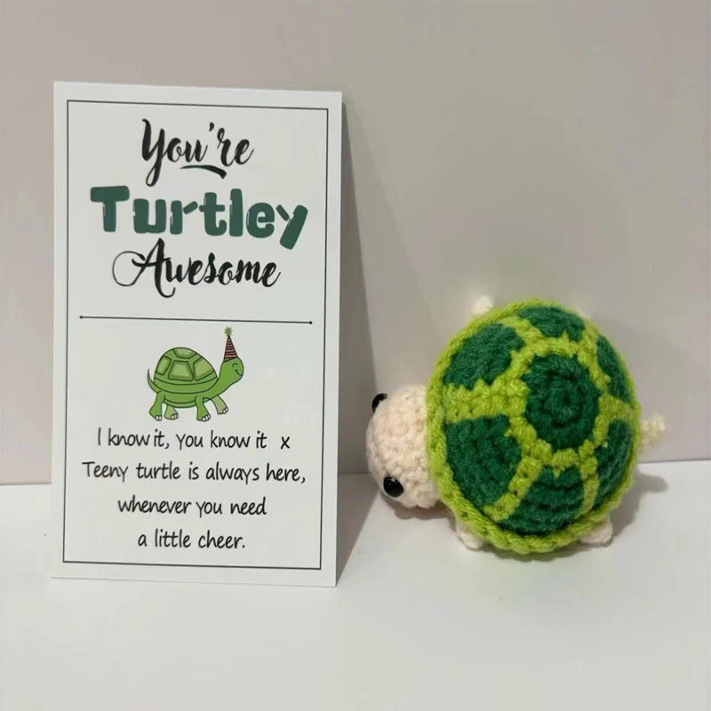 【Positive Penguin Plush】Handmade Crochet Amigurumi Toy | Inspirational Gift | Colorful Tiny Penguin with Message | Uplifting Desk Decor
