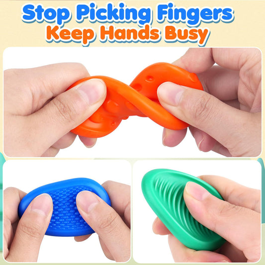 6-Pack Textured Sensory Toys for Kids | Soft Tactile Fidget Tools | Autism & Anxiety Relief