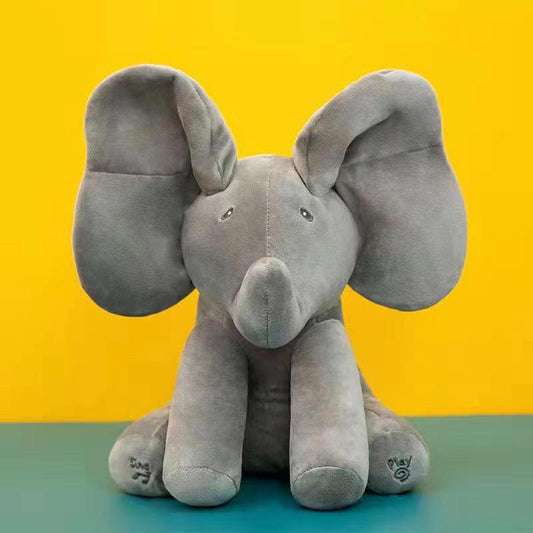Clapping Musical Plush Toy | Built-in Speaker & Songs | Interactive Singing Stuffed Animal (Elephant/Bear/Monkey/Bunny)