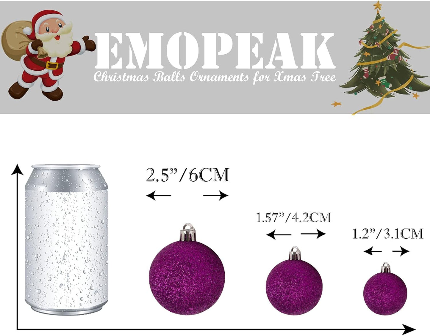 🎄 24-Pack Christmas Ornaments | Shiny & Matte Finish, Assorted Colors | Perfect for Holiday Tree & Home Decor 🎁