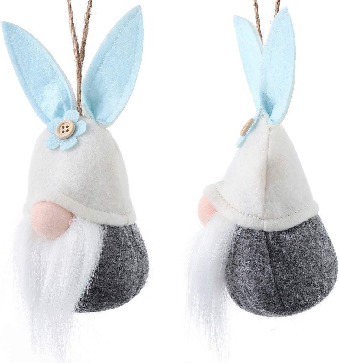 🐰 Adorable Bunny Gnome Ornaments | Cute Easter Bunny Gnomes with Felt Ears & Flower Details | Perfect for Easter Decorations & Gifts