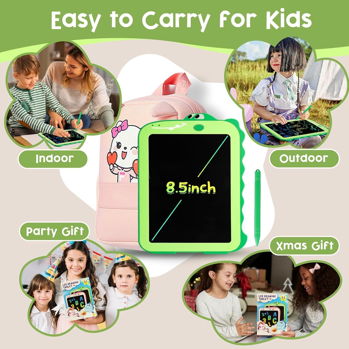 Kids Reusable Color Drawing Board, Electronic Writing Pad, Creative Learning Toy for Ages 3+ π¨