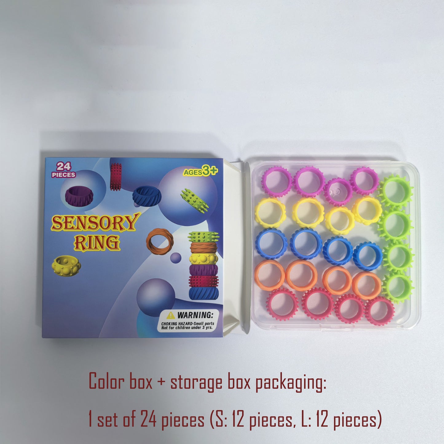 Sensory Fidget Rings | Soft Silicone Tactile Finger Toys for Kids | Anxiety Relief Toy for Autism, ADHD, Stress & Focus
