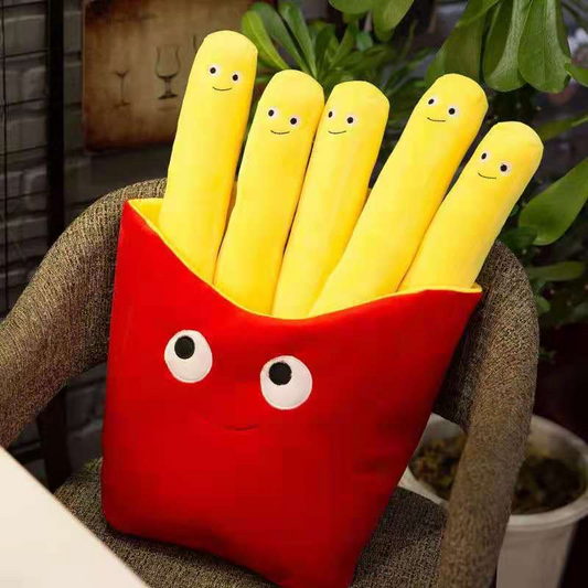 Cute Hamburger & French Fries &Cheerful Pizza Plush Toy Set | Food Pillow for Kids Room Decor