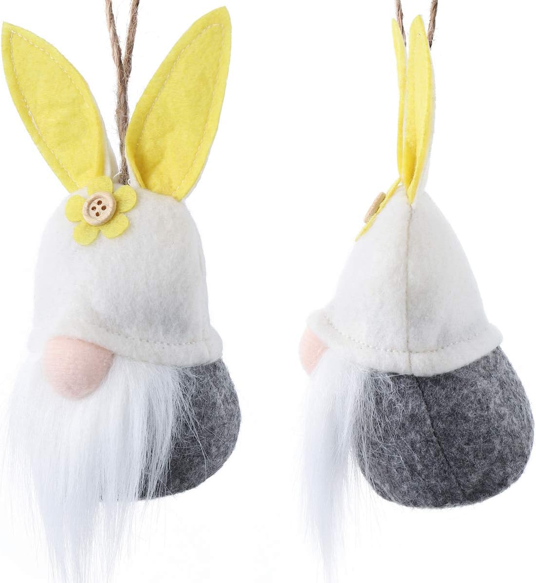 🐰 Adorable Bunny Gnome Ornaments | Cute Easter Bunny Gnomes with Felt Ears & Flower Details | Perfect for Easter Decorations & Gifts