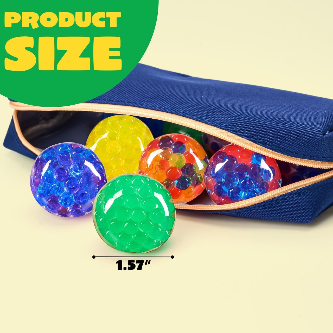 Colorful Stress Relief Squishy Balls | Crystal Sensory Squeeze Toys | Anti-Anxiety Fidget Toy for Kids & Adults