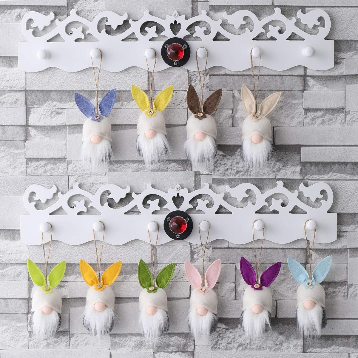 🐰 Adorable Bunny Gnome Ornaments | Cute Easter Bunny Gnomes with Felt Ears & Flower Details | Perfect for Easter Decorations & Gifts