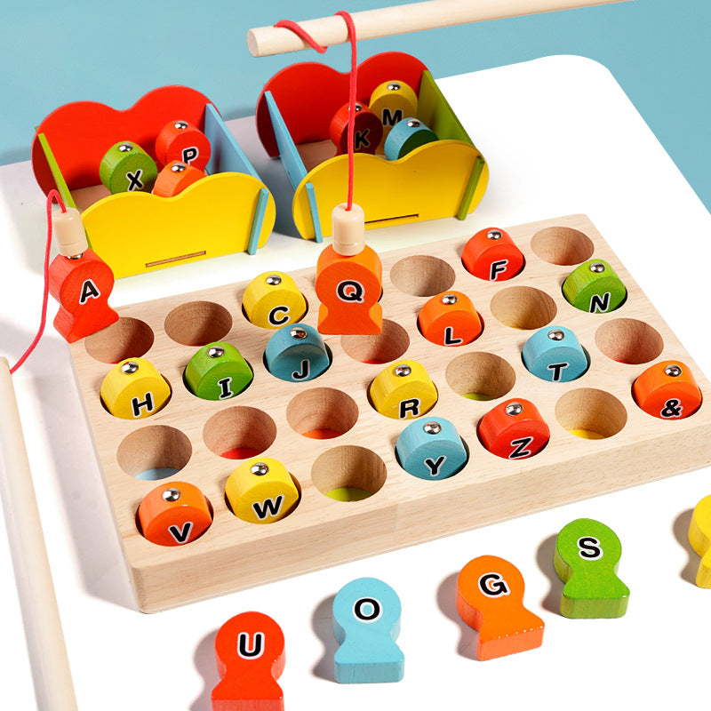 【ABC Magnetic Fishing Toy】🎣 Wooden Alphabet Learning Puzzle for Toddlers