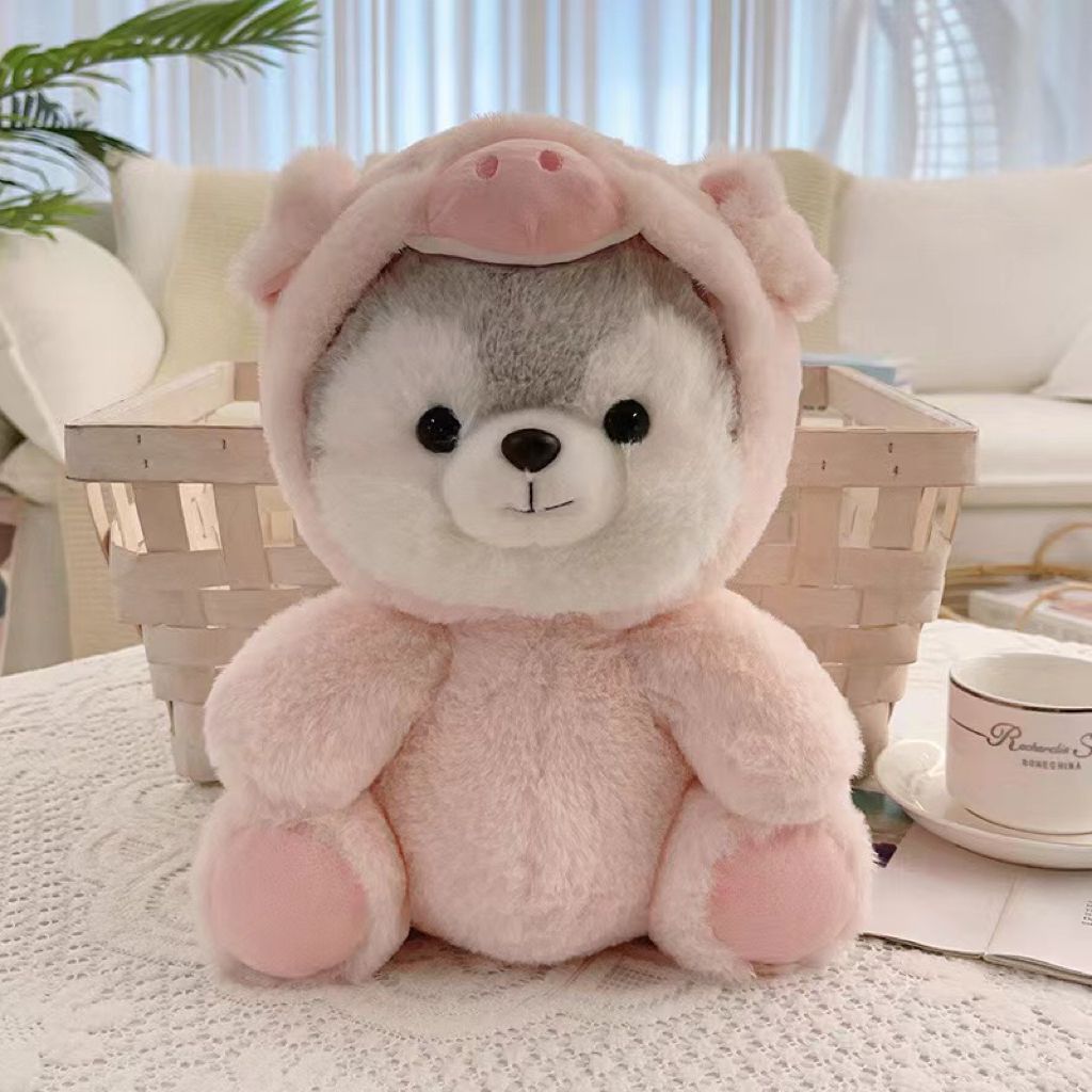 Cute Animal Costume Husky Plush Toy | Fox, Dinosaur, Unicorn, Pig Soft Doll | Kids Gift & Birthday Present