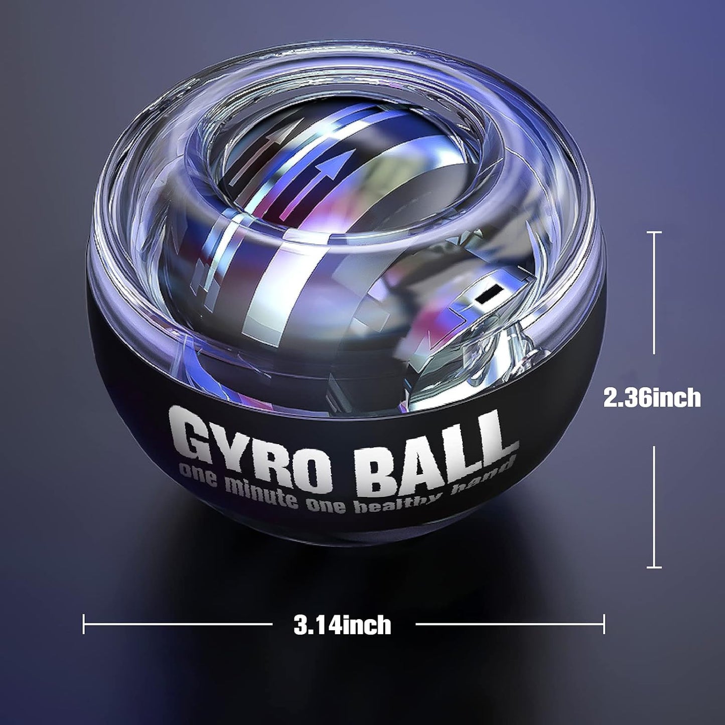Gyro Ball Wrist Exerciser – Auto Start Powerball for Hand Strength & Stress Relief | Single Pack | Red/Blue/Black