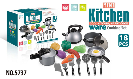 Kids Kitchen Play Set – 36PCS/18PCS Pretend Cooking Toys with Stove, Pots, Utensils, and Food Accessories | Realistic Mini Kitchen Set for Toddlers Ages 3+