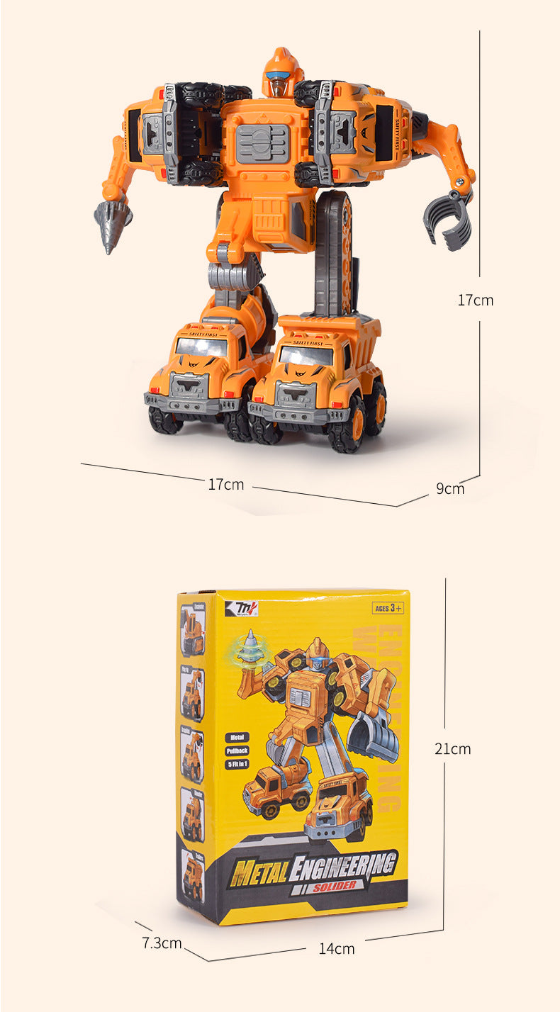 Transforming Robot Toy, Multi-Car Buildable Set, Creative Assembly Toy for Kids, Suitable for Ages 3+