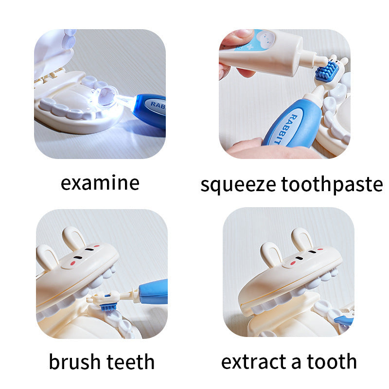 Bunny Dentist Kit for Kids – 18Pcs Pretend Play Medical Set with Cute Case, Stethoscope & Tools