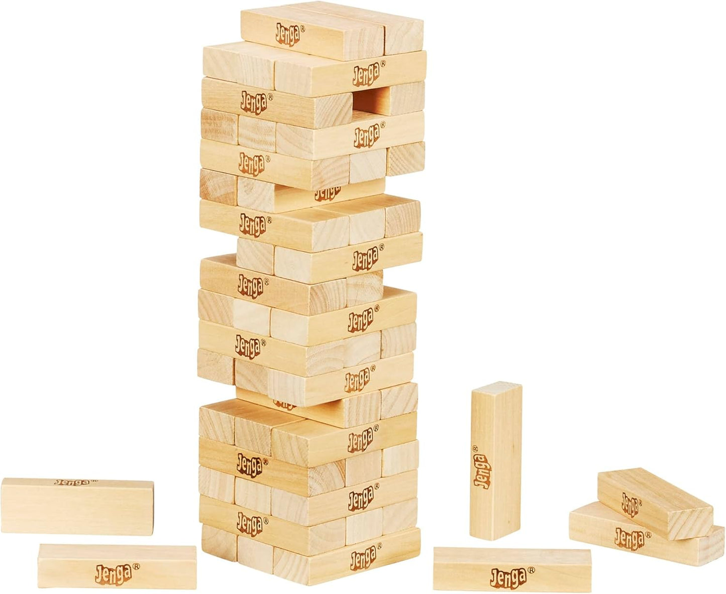 🔥Classic Jenga Stacking Game | Natural Wood Tumbling Tower Toy | Perfect for Family Gathering & Kids' Brain Development