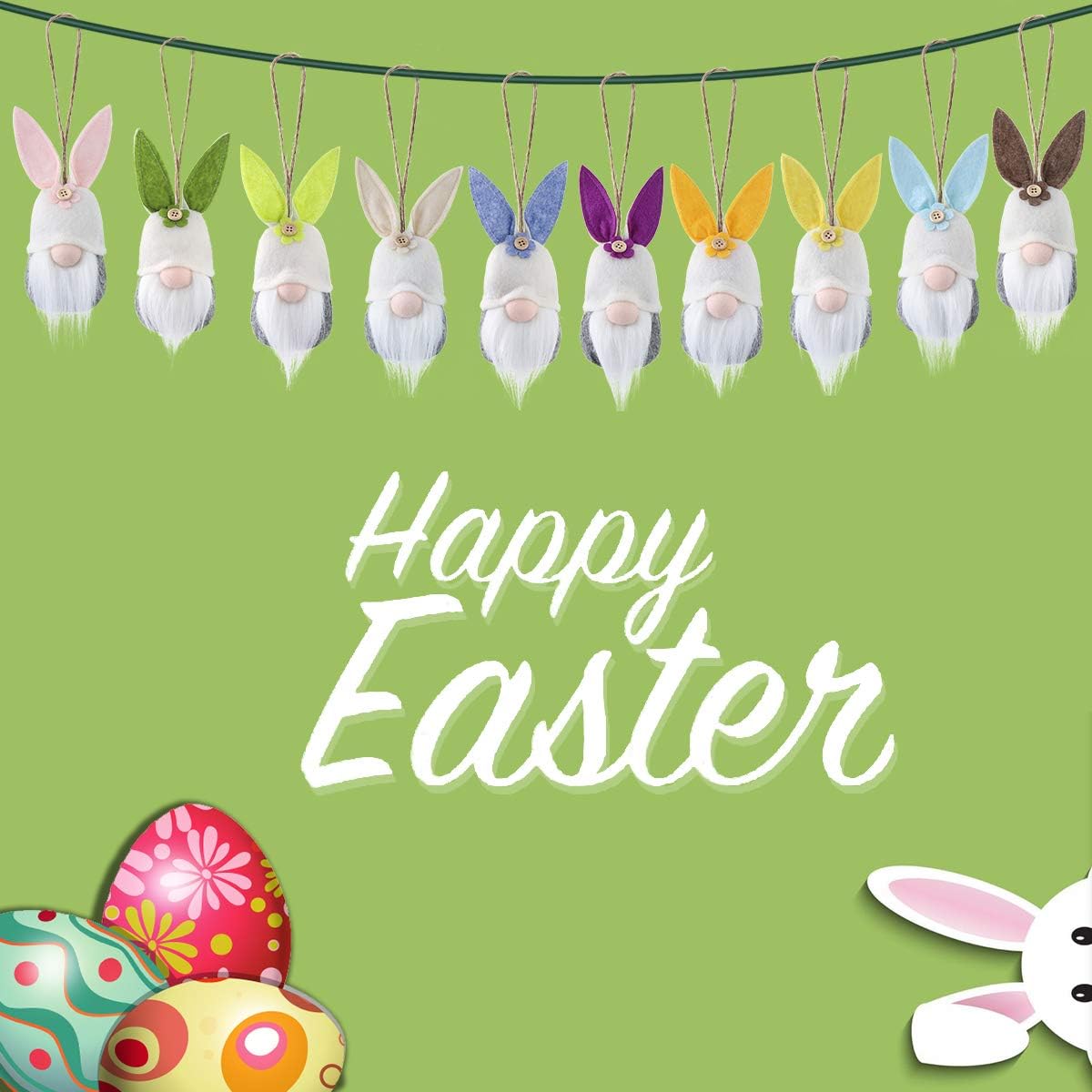 🐰 Adorable Bunny Gnome Ornaments | Cute Easter Bunny Gnomes with Felt Ears & Flower Details | Perfect for Easter Decorations & Gifts