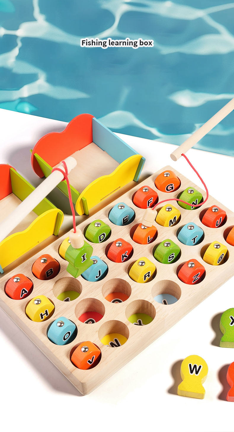 【ABC Magnetic Fishing Toy】🎣 Wooden Alphabet Learning Puzzle for Toddlers