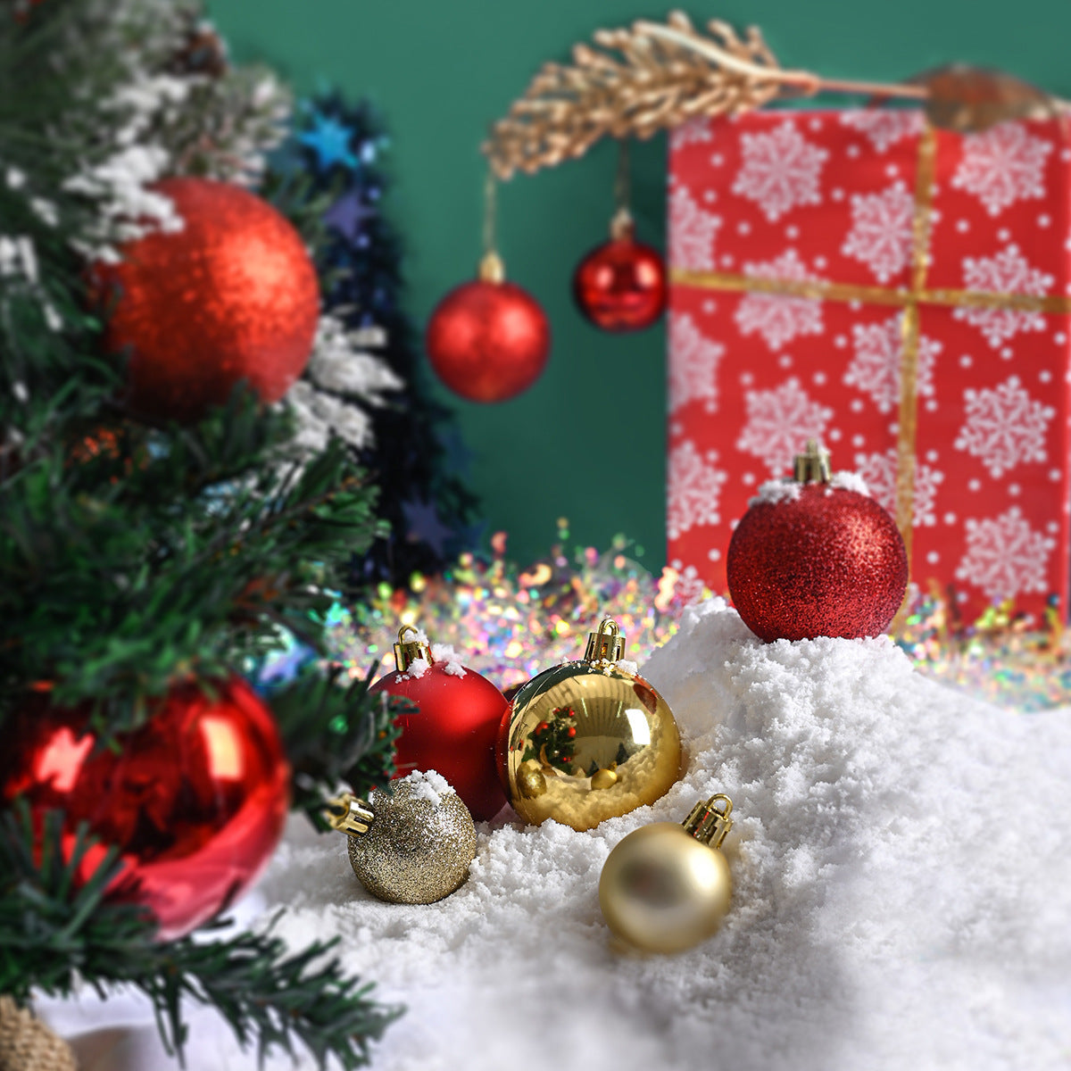 🎄 24-Pack Christmas Ornaments | Shiny & Matte Finish, Assorted Colors | Perfect for Holiday Tree & Home Decor 🎁