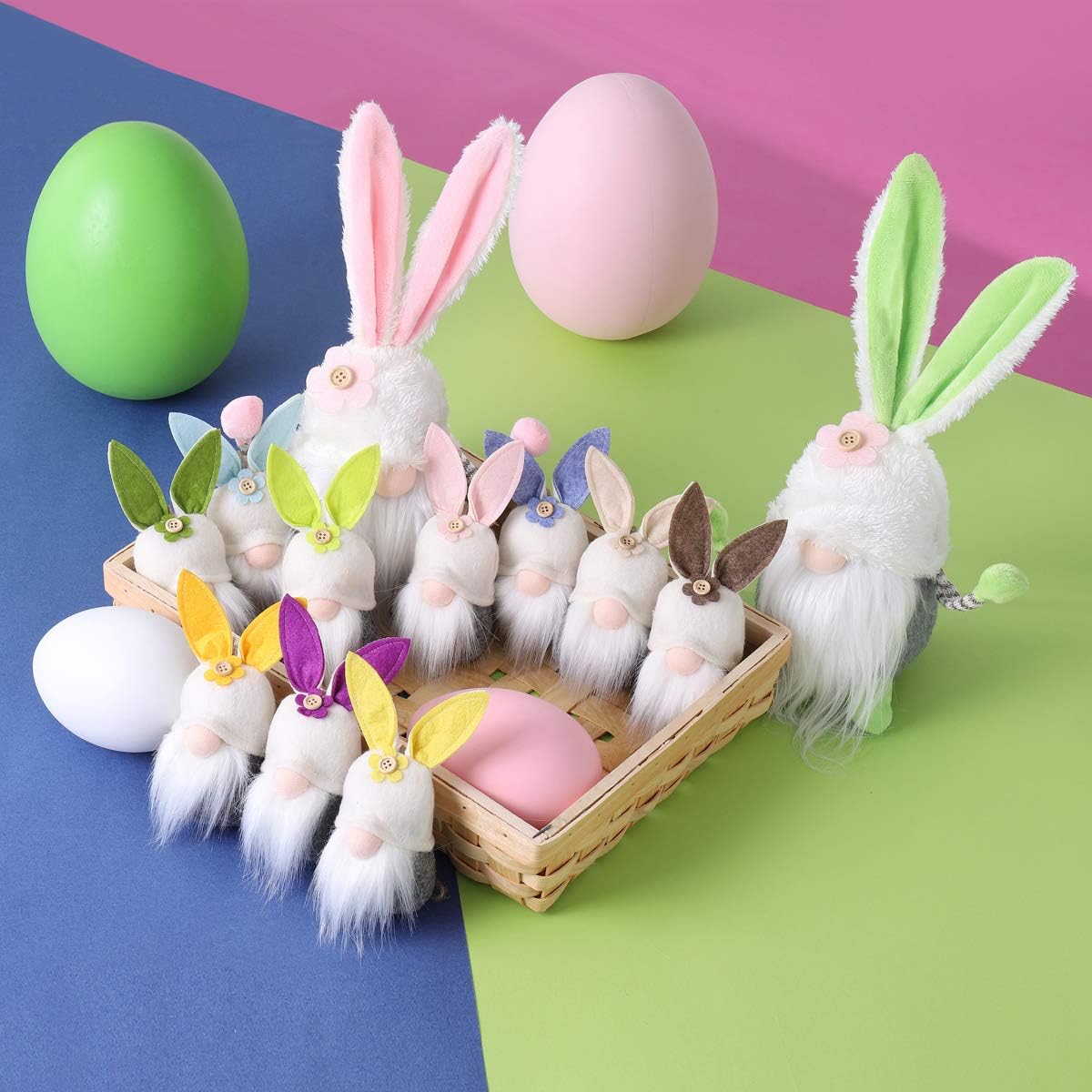 🐰 Adorable Bunny Gnome Ornaments | Cute Easter Bunny Gnomes with Felt Ears & Flower Details | Perfect for Easter Decorations & Gifts