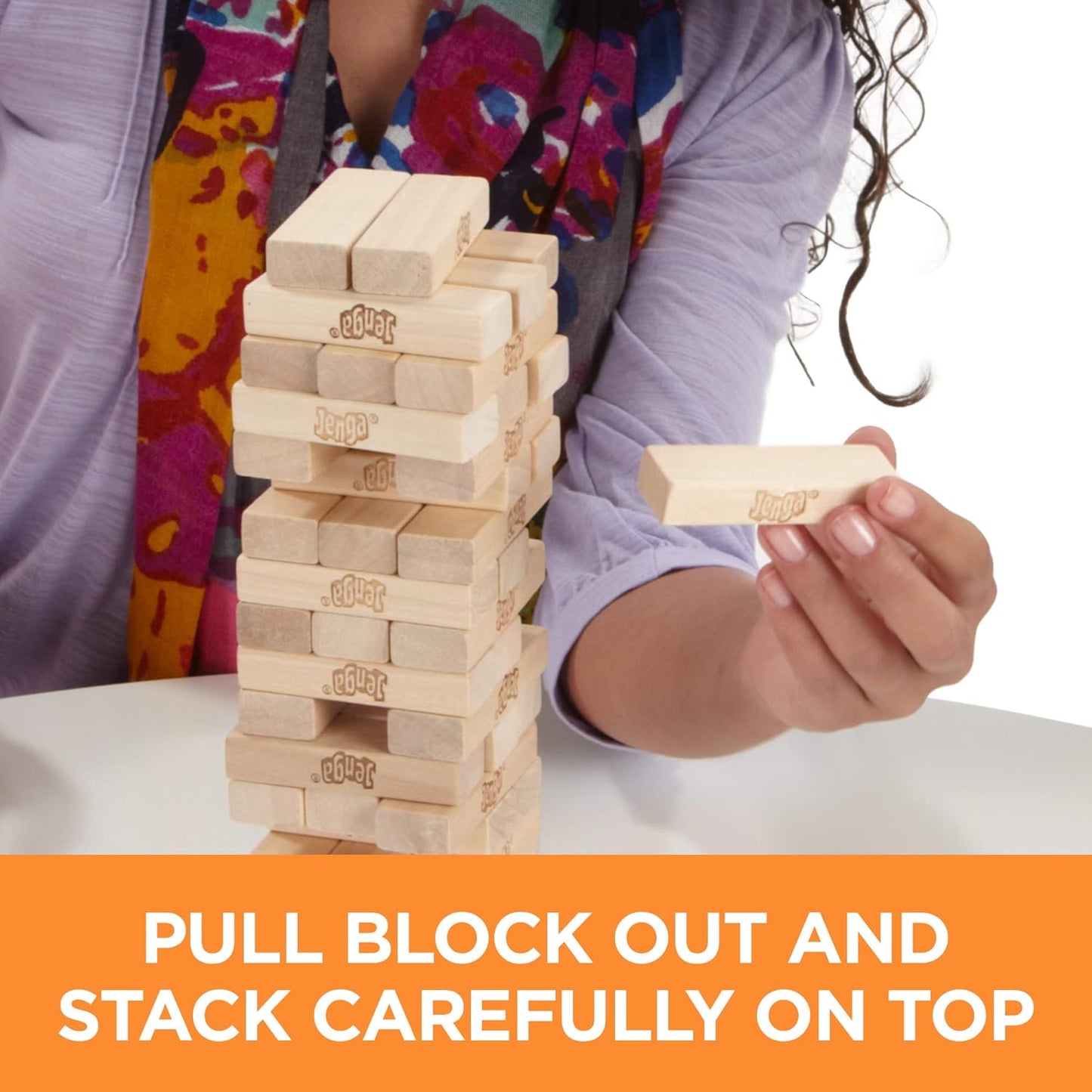 🔥Classic Jenga Stacking Game | Natural Wood Tumbling Tower Toy | Perfect for Family Gathering & Kids' Brain Development