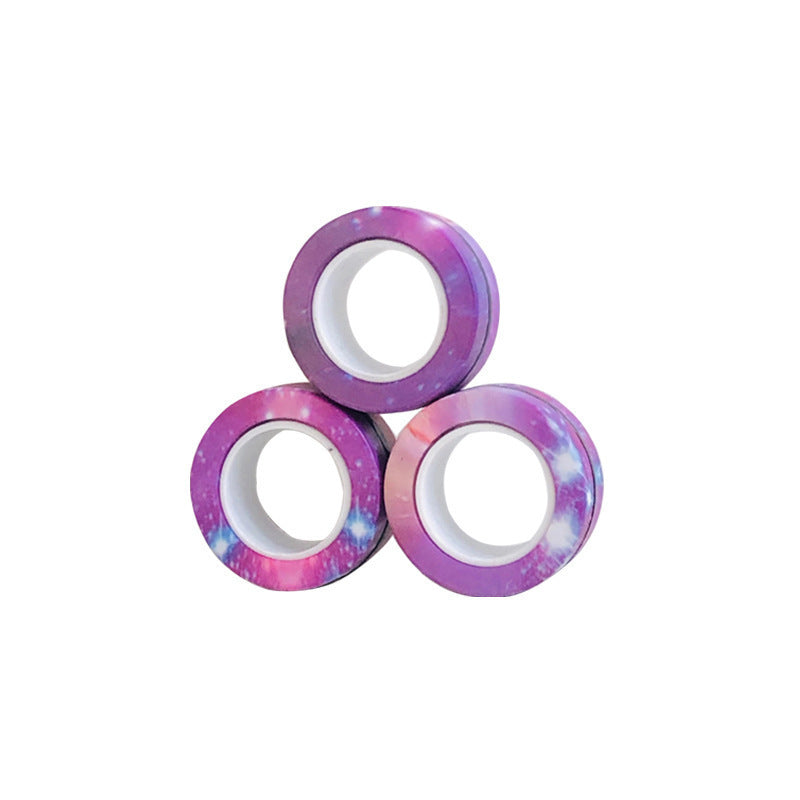 Magnetic Rings Fidget Toy 3-Pack | Stress Relief Magnetic Spinner Rings for Kids & Adults | Creative Finger Toy for Focus and Fun