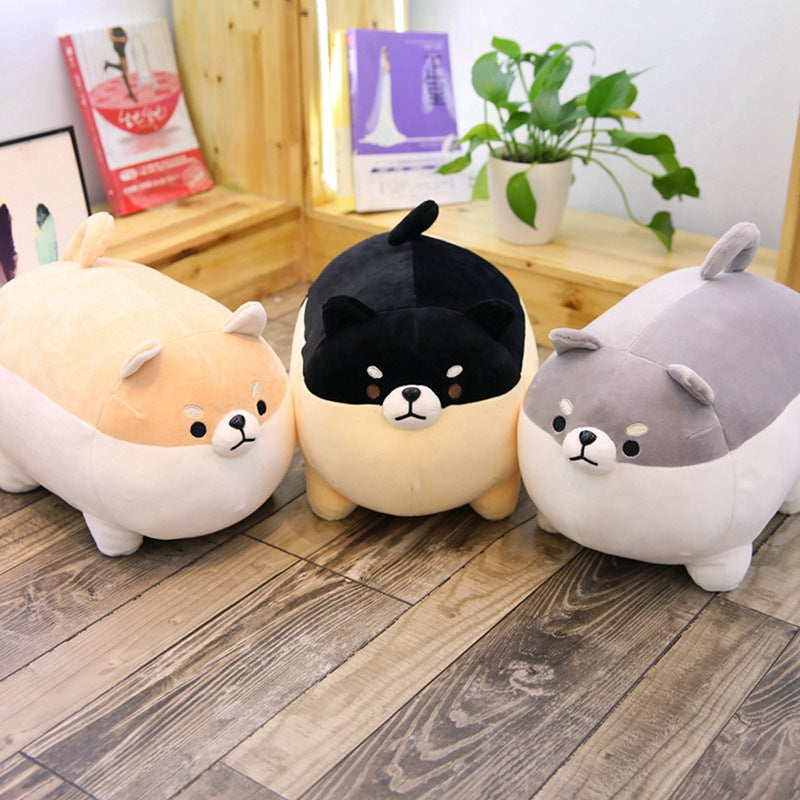 Kawaii Chubby Animal Plush Toys – Squishy Soft Stuffed Shiba Inu, Pig, Tiger, Husky – Adorable Pillow Doll for Kids & Gifts