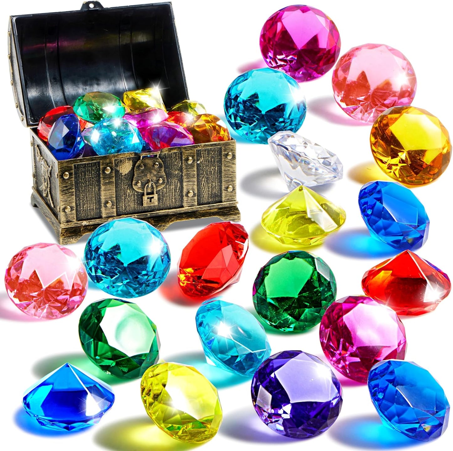Treasure Chest with Colorful Gems