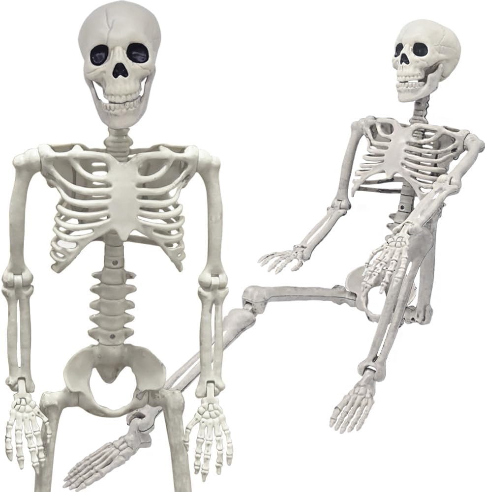 π 40cm Skeleton Figurine | Realistic Sitting Skeleton Decor | Perfect for Halloween & Spooky Themed Parties π