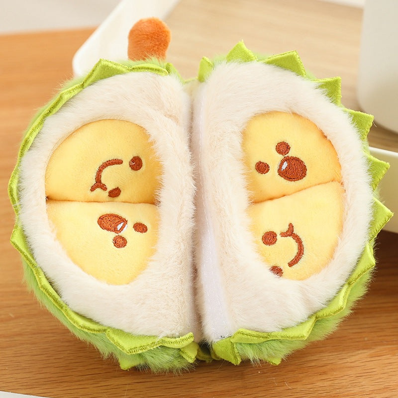 Durian Plush Toy with Removable Fruit