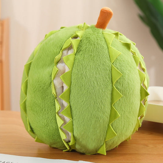 Durian Plush Toy with Removable Fruit