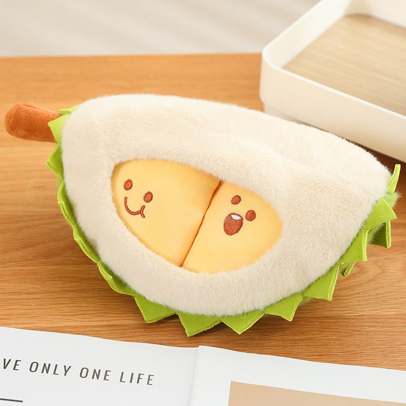Durian Plush Toy with Removable Fruit
