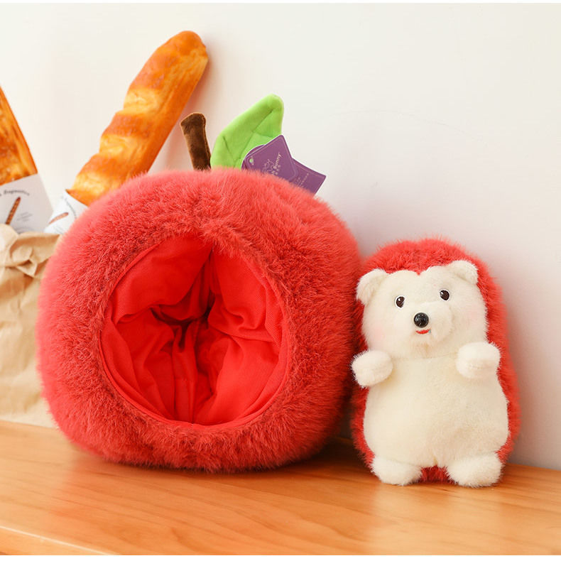 Apple Hedgehog Plush Toy β Cute Huggable Stuffed Animal with Apple Shell