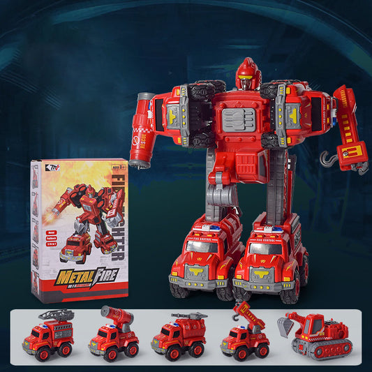 Transforming Robot Toy, Multi-Car Buildable Set, Creative Assembly Toy for Kids, Suitable for Ages 3+