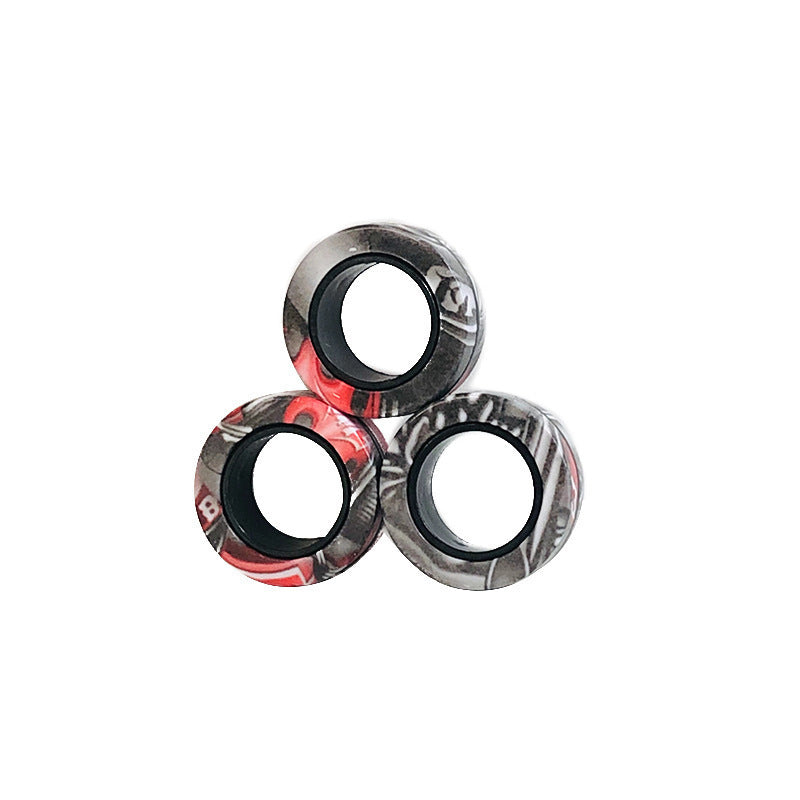 Magnetic Rings Fidget Toy 3-Pack | Stress Relief Magnetic Spinner Rings for Kids & Adults | Creative Finger Toy for Focus and Fun