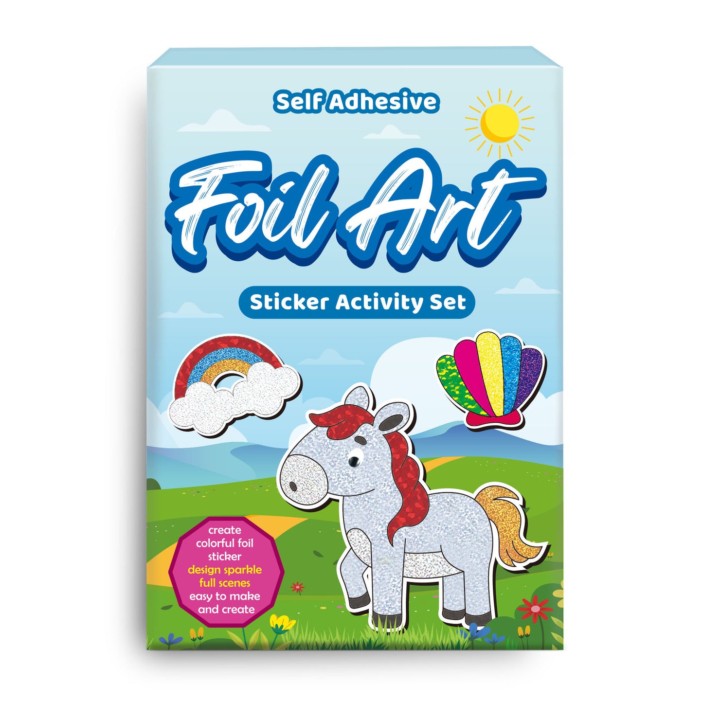 Sparkly Forest Animal Sticker Art Kit – Create 10 Glittery Animal Pictures for Kids Ages 4+