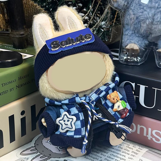 Urban Outfit Set for 17cm Doll– Hoodie, Overalls, Shorts & Headband(No Doll)