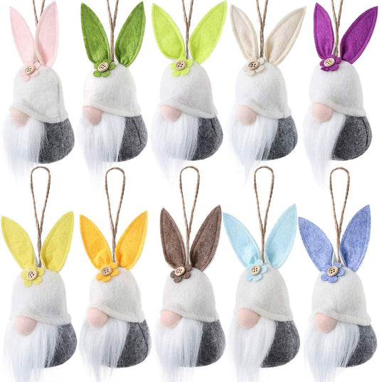🐰 Adorable Bunny Gnome Ornaments | Cute Easter Bunny Gnomes with Felt Ears & Flower Details | Perfect for Easter Decorations & Gifts