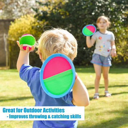 Throw & Catch Sticky Paddle Ball Game Set for Kids & Adults