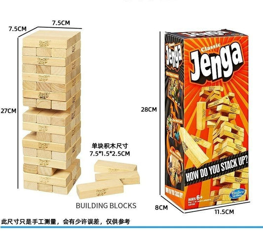 🔥Classic Jenga Stacking Game | Natural Wood Tumbling Tower Toy | Perfect for Family Gathering & Kids' Brain Development