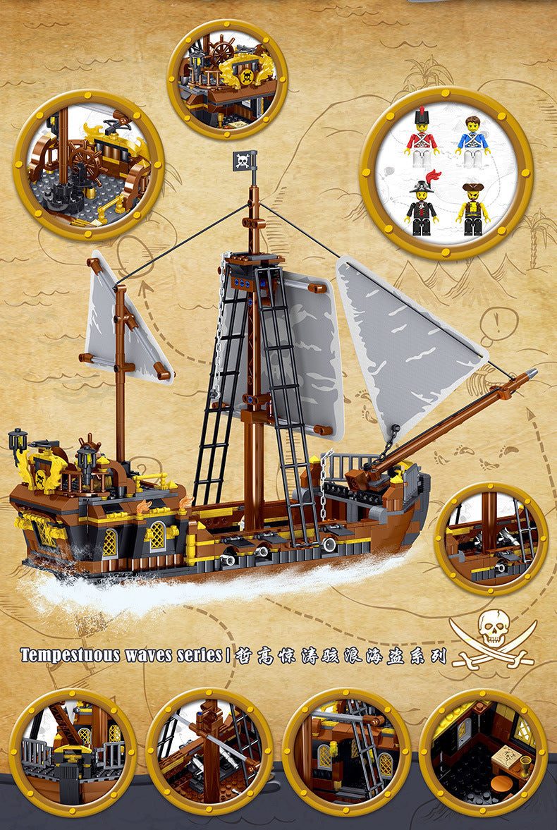 irate Kingdom Building Blocks Ship Series | 4 Models | STEM Pirate Adventure Toy