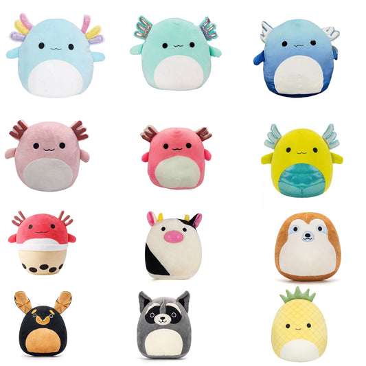 Cute Cartoon Plush Pillow Toys | Ultra-Soft Squishy Stuffed Dolls | Axolotl, Cow, Sloth, Pineapple & More