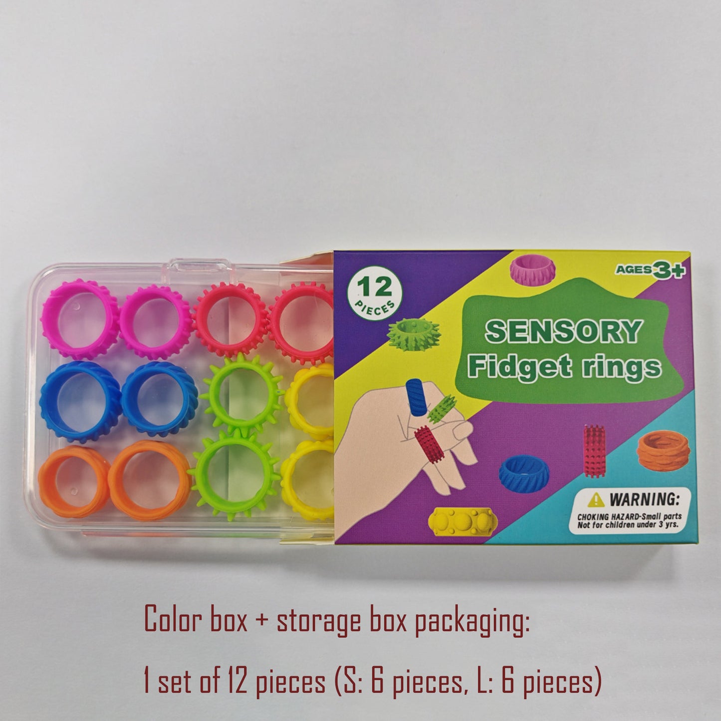 Sensory Fidget Rings | Soft Silicone Tactile Finger Toys for Kids | Anxiety Relief Toy for Autism, ADHD, Stress & Focus