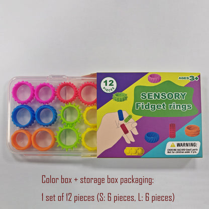 Sensory Fidget Rings | Soft Silicone Tactile Finger Toys for Kids | Anxiety Relief Toy for Autism, ADHD, Stress & Focus