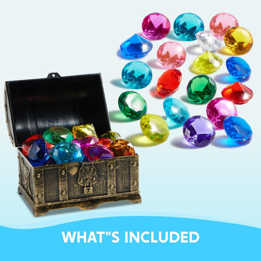 Treasure Chest with Colorful Gems