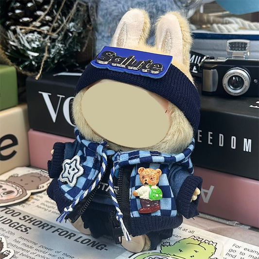 Urban Outfit Set for 17cm Doll– Hoodie, Overalls, Shorts & Headband(No Doll)