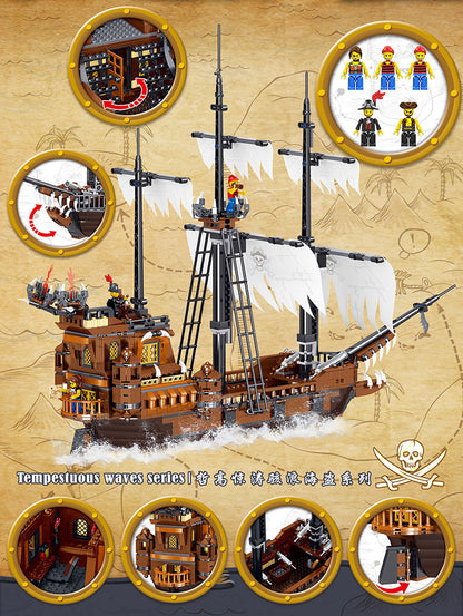 irate Kingdom Building Blocks Ship Series | 4 Models | STEM Pirate Adventure Toy