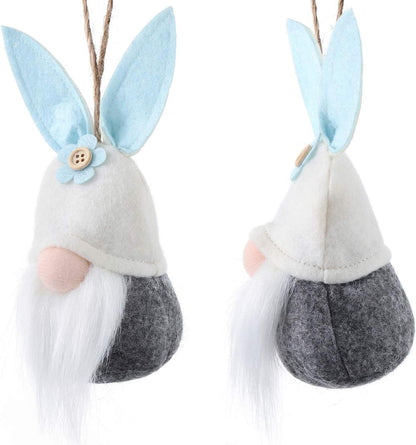 🐰 Adorable Bunny Gnome Ornaments | Cute Easter Bunny Gnomes with Felt Ears & Flower Details | Perfect for Easter Decorations & Gifts