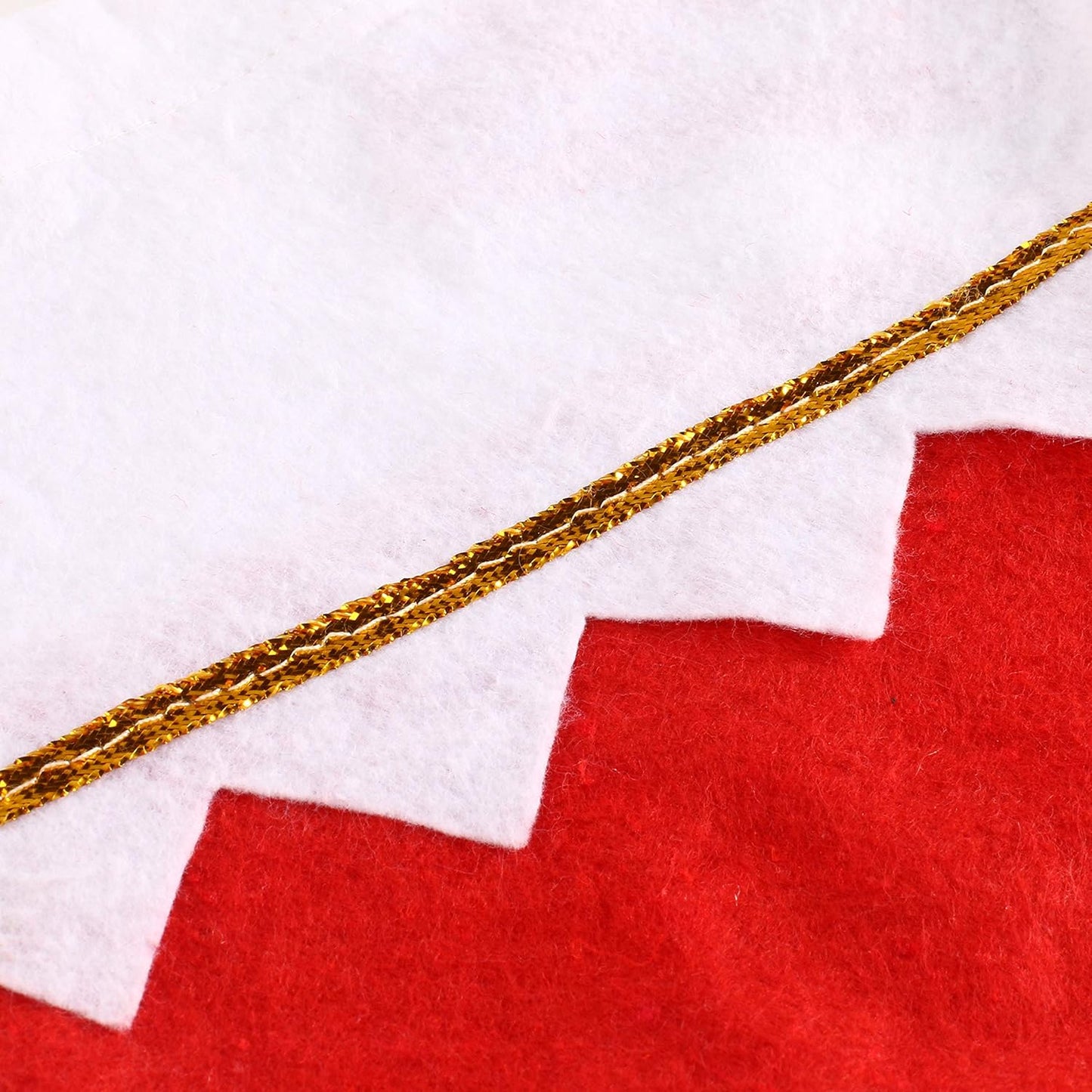 🎄 12 Pack Christmas Stockings – Red & White with Gold Trim | Perfect for Hanging & Stuffing Holiday Gifts 🎁