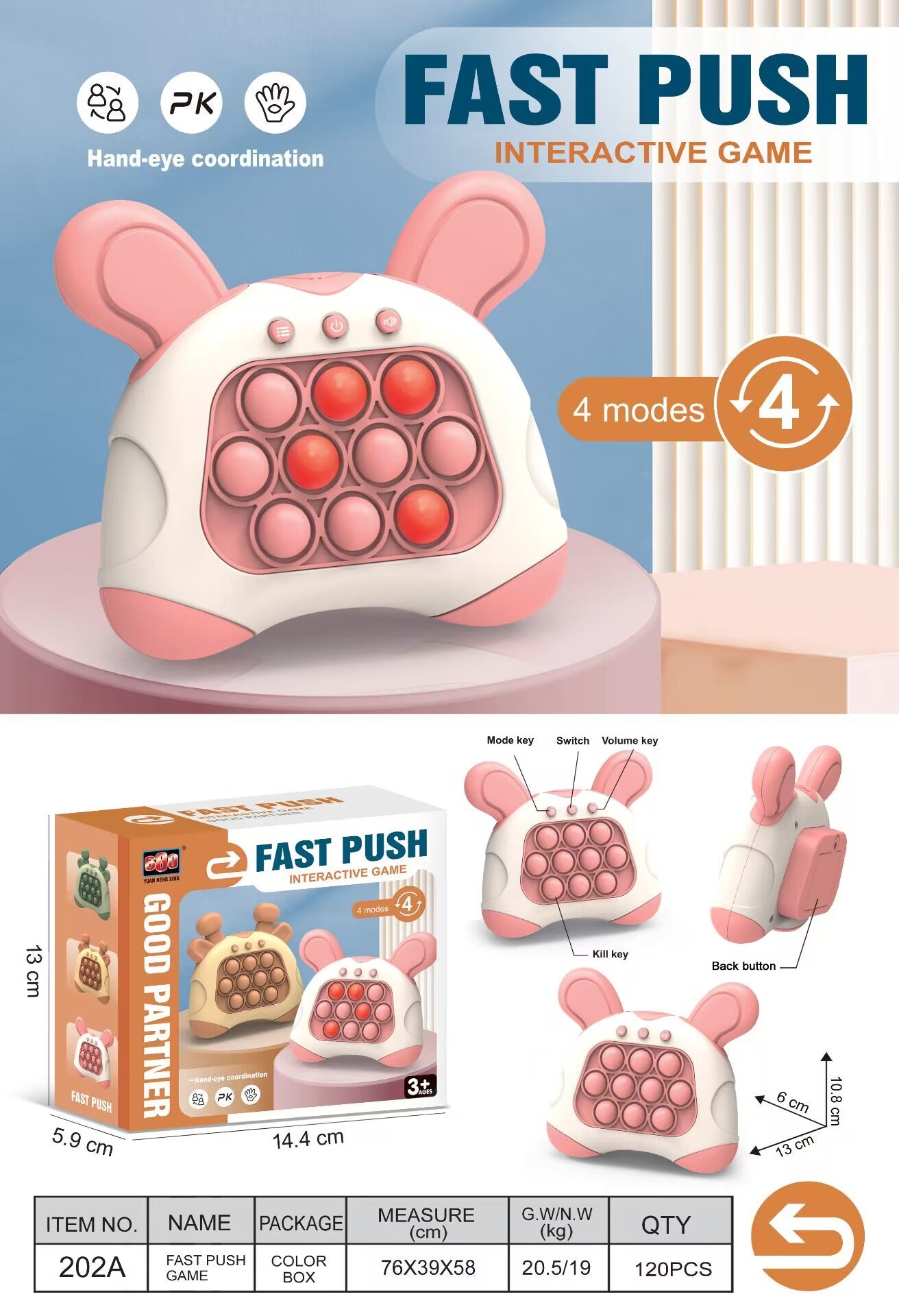 Fast Push Interactive Game Toy for Kids | Electronic Pop Bubble Fidget | Educational & Stress Relief Toy