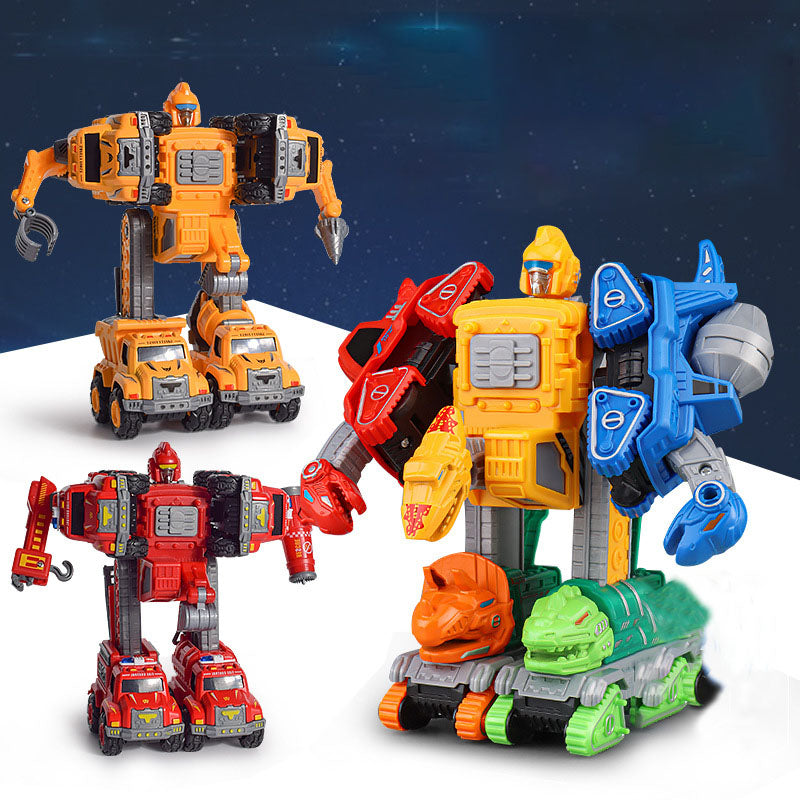 Transforming Robot Toy, Multi-Car Buildable Set, Creative Assembly Toy for Kids, Suitable for Ages 3+